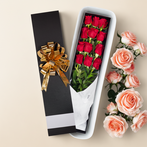 Box of 12 Yellow Roses