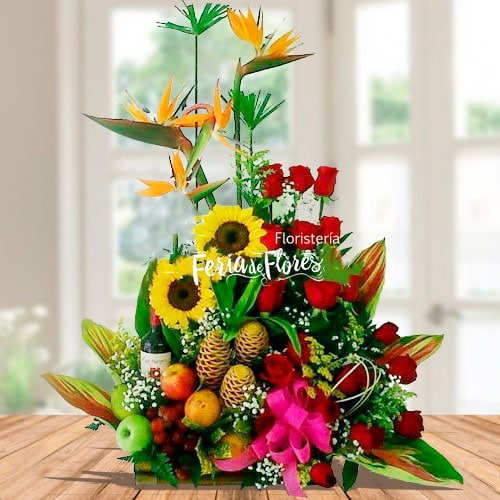 Arreglo Floral con Frutas Especial